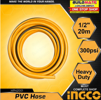 INGCO 20M 3PLY Thick Original PVC Garden Hose 1/2" Heavy Duty Quality HPH2001 •BUILDMATE• IHT