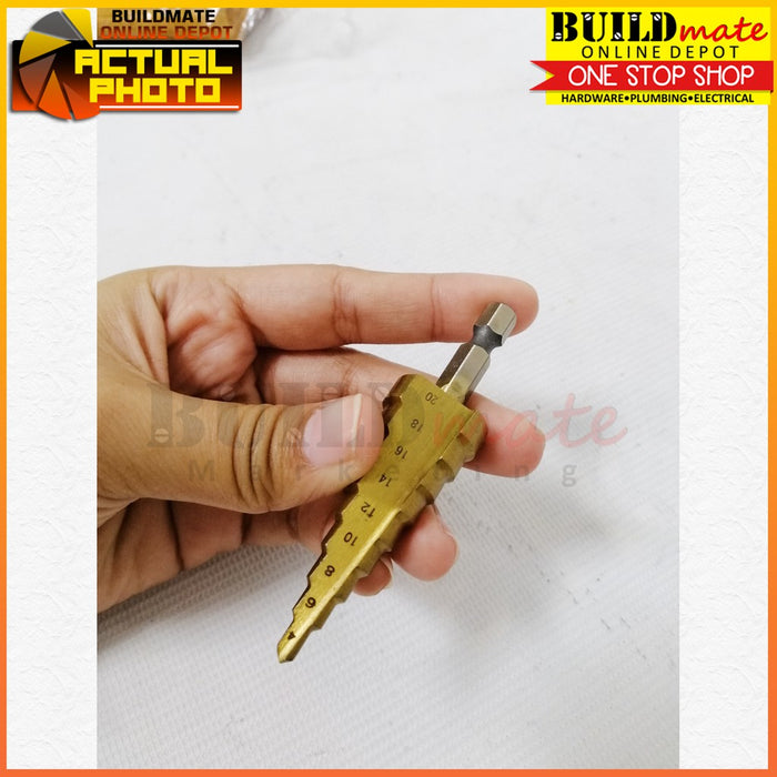 Hexagonal Shank Step Cone Drill Bit Hole Groove Cutter SOLD PER PIECE •BUILDMATE•