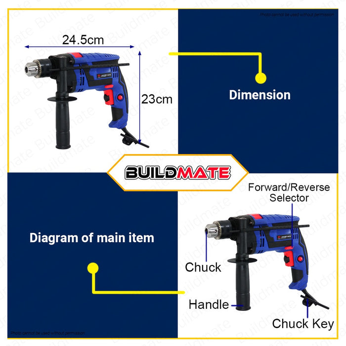 OXFORD ENGLAND Impact Drill 13mm 710W OXIP13RE •BUILDMATE•