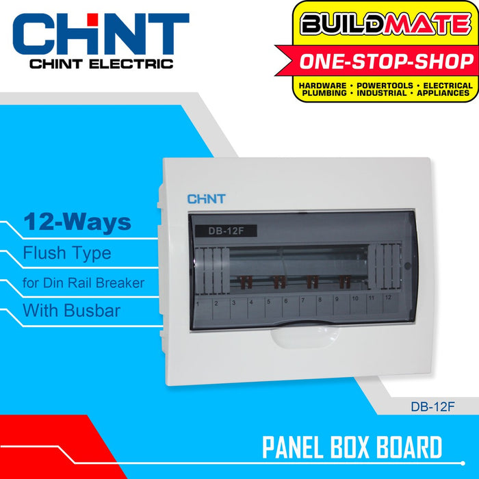CHINT 12 WAYS FLUSH Type Panel Distribution Box Board for Din Rail Breaker Busbar DB-12F •BUILDMATE•