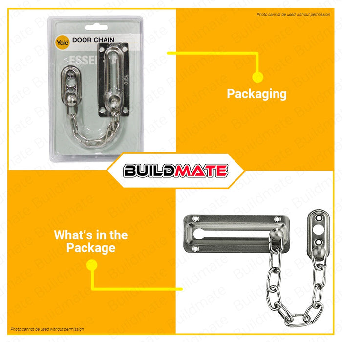YALE Essential Series Door Chain Lock #YEC1001 US15 Satin Nickel Finish 100% ORIGINAL / AUTHENTIC
