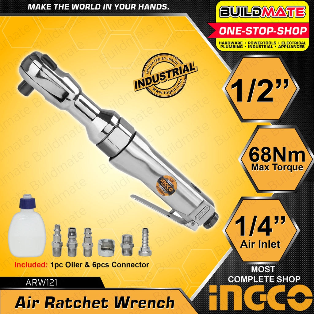 INGCO 1/2 Air Ratchet Wrench Professional Pneumatic Ratchet Wrenches H ...
