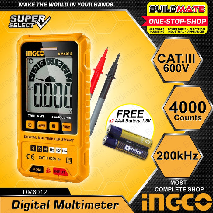 INGCO Original Digital Multimeter Electric Tester Non Contact DM6012  •BUILDMATE• IPT