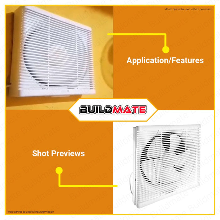 BUILDMATE Omni Wall Mounted Exhaust Fan 10" Inch Air Circulation Ventilation Wall Exhaust Ventilator Blower Extractor Fan XFW-250