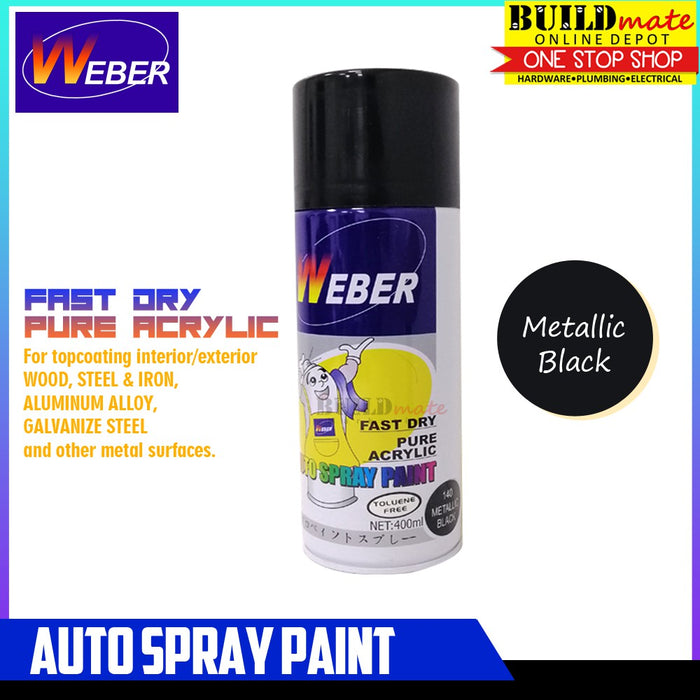 BUILDMATE Weber / Bosny Auto Spray Paint 400ml Fast Drying Pure Acrylic Color Sprayer Paint Automotive Finishes SOLD PER PIECE