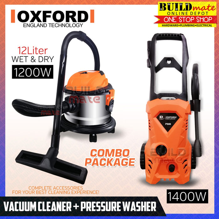 [COMBO] OXFORD COMBO 12L Wet & Dry Vacuum Cleaner OXVC-12L +OXFORD Pressure Washer •BUILDMATE•