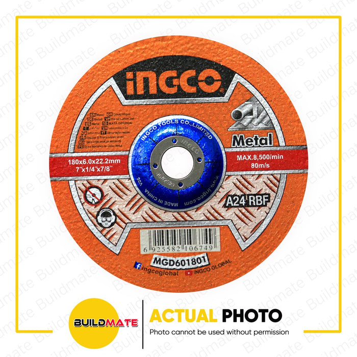 INGCO Abrasive Metal Grinding Disc 7" 180mm For Metal MGD601801 •BUILDMATE• IHT