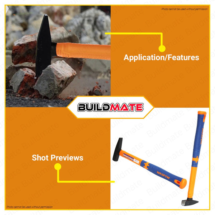 WADFOW 300g Machinist Hammer Unique Design Fiberglass Handle 45# CarbonSteel WHM1303 •BUILDMATE• WHT