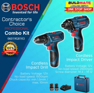 BOSCH Combo KIT 12V GSB 120 + GDR 120 Cordless Impact Drill + Impact Driver Power Tool •BUILDMATE• COC