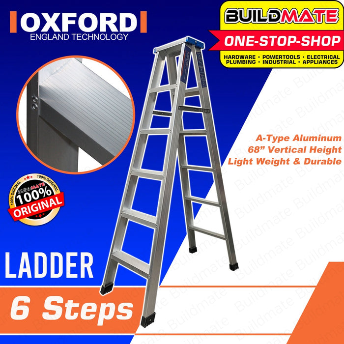 OXFORD ENGLAND Aluminum Step Ladder 6 STEPS •BUILDMATE•