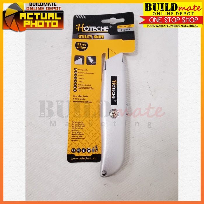 Hoteche Utility Knife Zinc Alloy 310619 T-Type Blade •BUILDMATE•