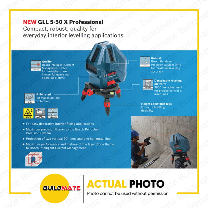BOSCH Professional Line Laser GLL 5-50 X 0601063N80 •BUILDMATE• BMT