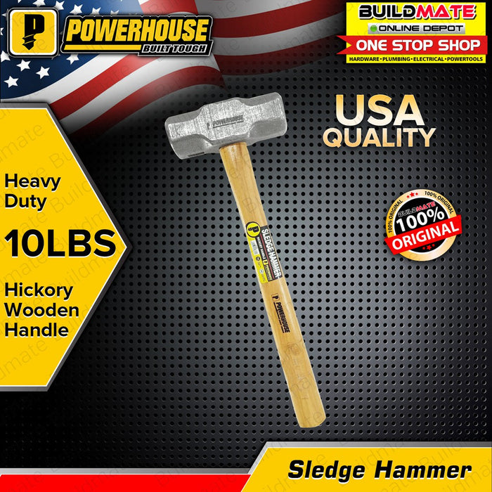 POWERHOUSE 10 LBS Sledge Hammer with Hickory Wooden Handle •BUILDMATE• PHHT