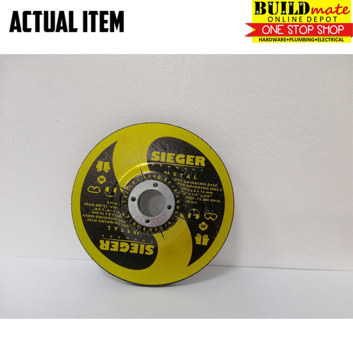 SIEGER Germany Grinding Disc for Metal 4" •BUILDMATE•