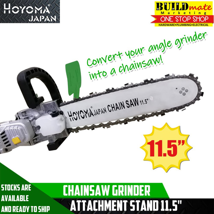 [BUNDLE] POWERHOUSE Angle Grinder 800W PLUS HOYOMA Chainsaw Adaptor 11.5" •BUILDMATE•