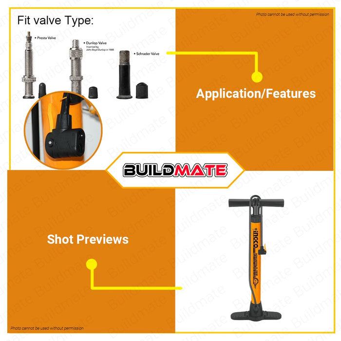INGCO Aluminum Hand Pump For Bicycle MPP4501 •BUILDMATE• HT2