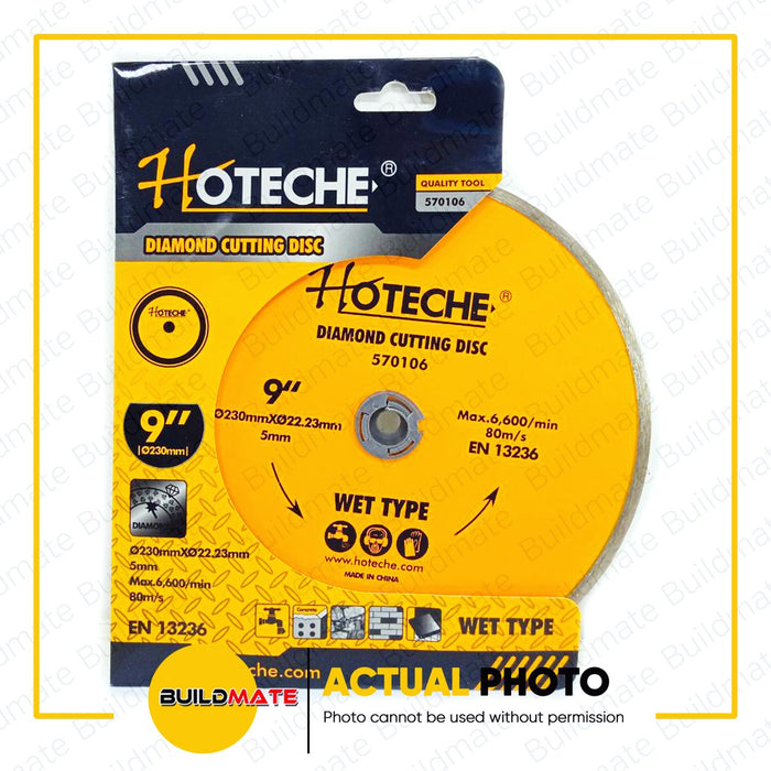 HOTECHE Diamond Cutting Disc 9" Wet Type 570106 •BUILDMATE•