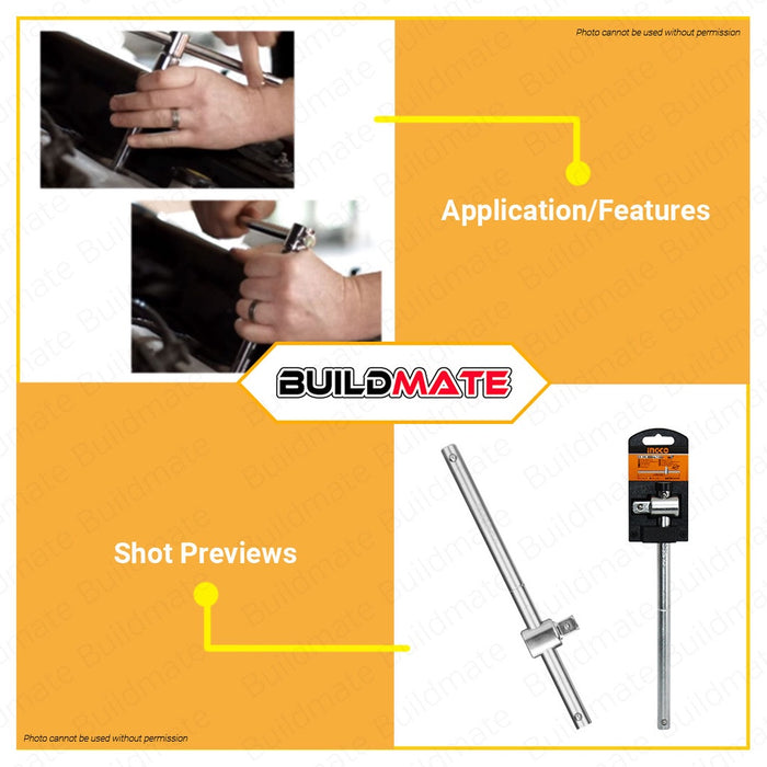 Ingco Drive Sliding T-Bar 10" 1/2" HSTB12101 100% ORIGINAL / AUTHENTIC •BUILDMATE• HT2