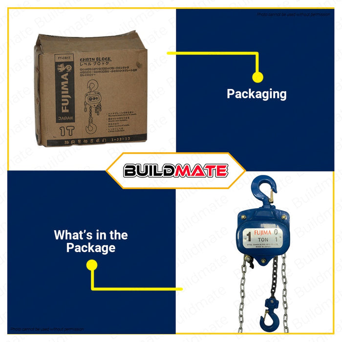 FUJIMA JAPAN Chain Block 1 TON FT-CB1T •BUILDMATE•