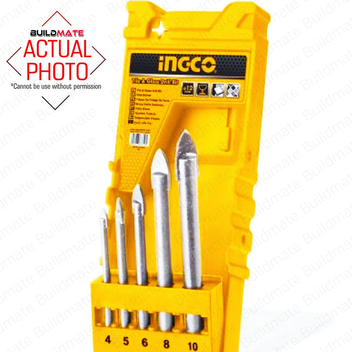 INGCO Glass Drill Bits 5PCS/Set for Glass Tile Cutter & Drilling Hand Tools AKD7058 •BUILDMATE• IHT