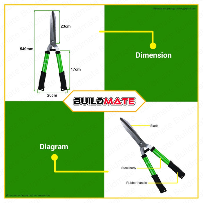 HOYOMA Hedge Shear Wood And Steel Handle Plant Gardening Scissor H-BL01 | H-BL01 •BUILDMATE• HYMHT