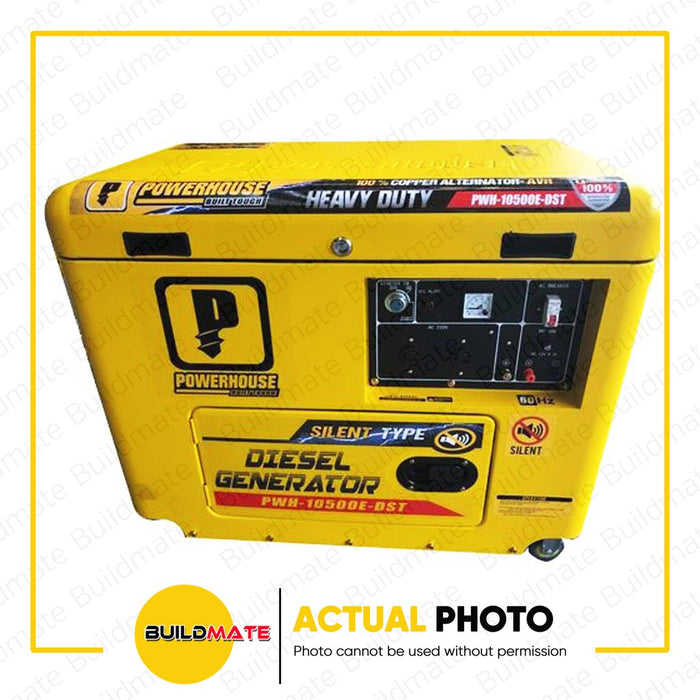 POWERHOUSE Diesel Silent Type Generator with Battery for Electric Start 8.5KW •BUILDMATE• PHI