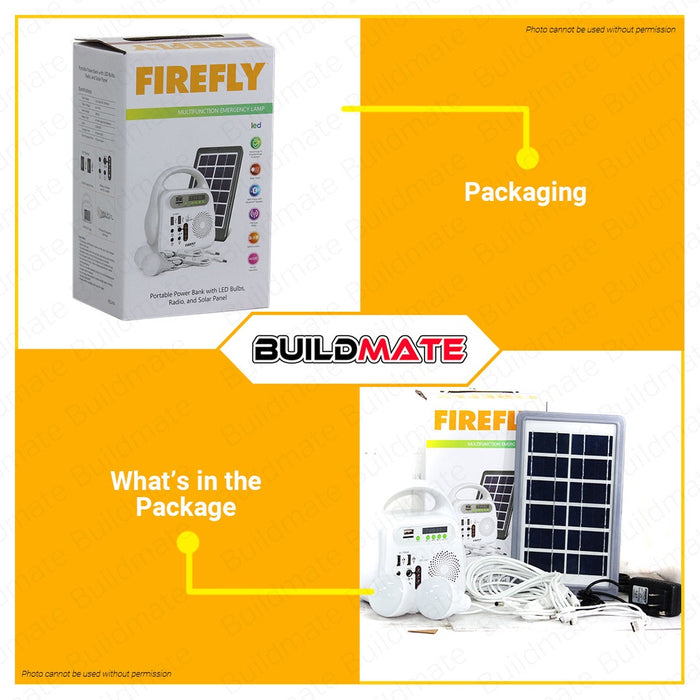 FIREFLY Multifunction Emergency Lamp Flash Light  Portable Bank with EML & Solar Panel FEL414