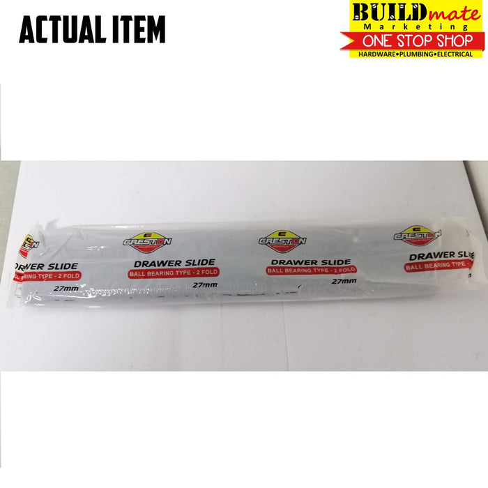 [WHOLESALE] (12PAIRS) CRESTON Drawer Slide Guide Ball Bearing 2 FOLD 16" •BUILDMATE•
