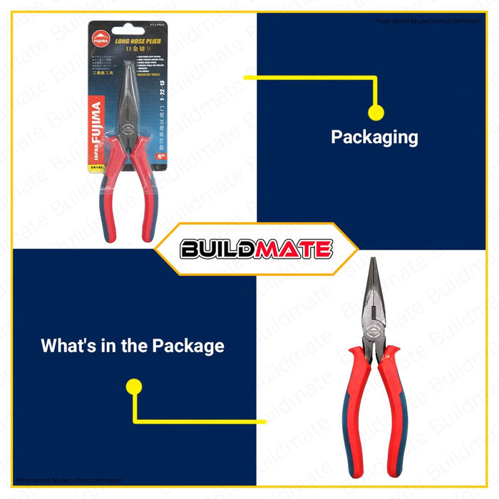 FUJIMA JAPAN Long Nose Plier 6" FT-LP604 •BUILDMATE•