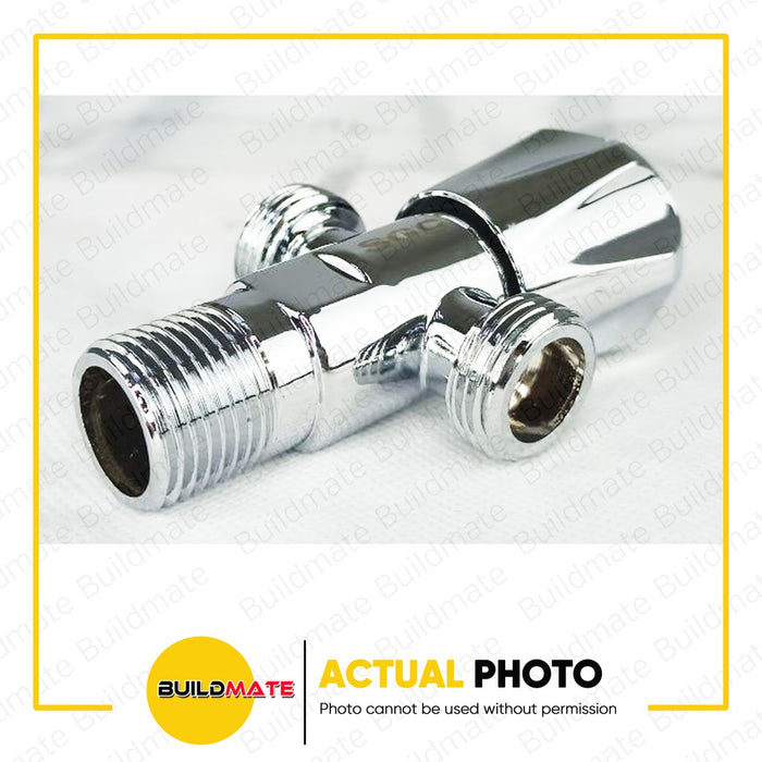 BUILDMATE SGC 3 Way Angle Valve 1/2" x 1/2" x 1/2" Stainless Steel Plumbing Diverter Water Multi Port Manual Control Valve SGC-8002