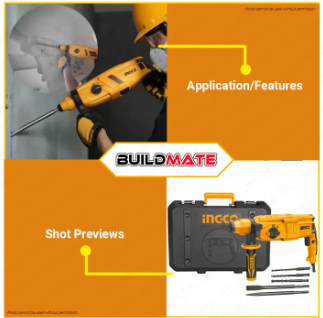 INGCO SDS Rotary Hammer Drill Plus System Engraver +FREE Drill Bits 800W RGH9028 | 100% ORIGINAL / AUTHENTIC •BUILDMATE• IPT