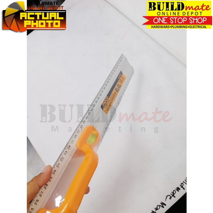INGCO Ruler with Handle Aluminum Ruler with Spirit Level 60cm Bubble Spirit HAR01060 •BUILDMATE• IHT