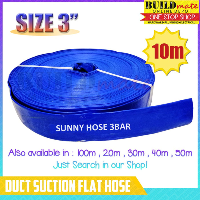 SUNNY 3" Duct Suction Flat Hose 10 METERS