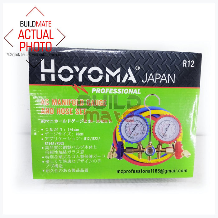 HOYOMA AC Manifold Gauge and Hose SET R12 •BUILDMATE• HYMHT