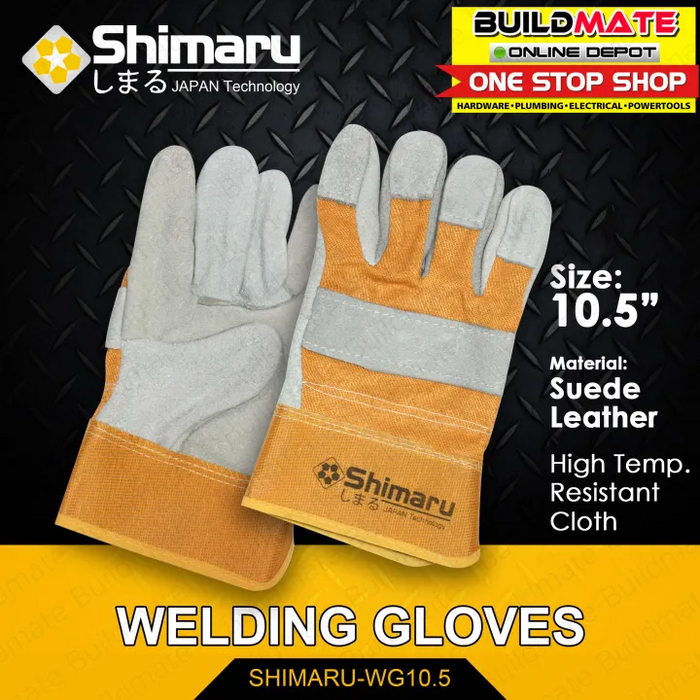 SHIMARU | FUJIMA Cowhide Suede Leather Welding Gloves Arc Tig Mig 10.5" | 11" | 14" •BUILDMATE•