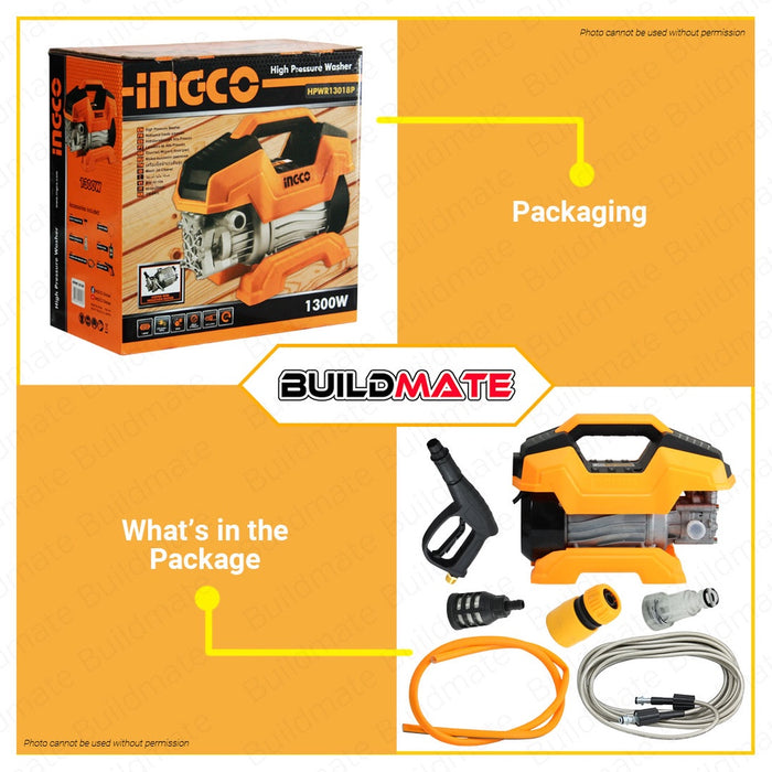 INGCO High Pressure Washer 1300W HPWR13018P 100% ORIGINAL / AUTHENTIC •BUILDMATE• IPT