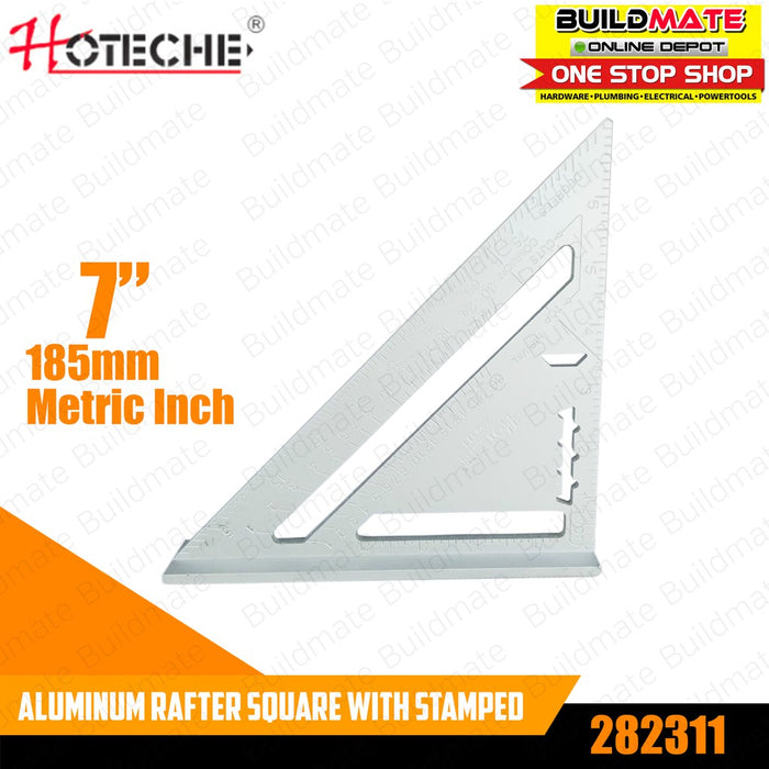 HOTECHE Aluminum Rafter Triangle and Speed Square Ruler with Stamped 7 x 185mm 282311 •BUILDMATE•