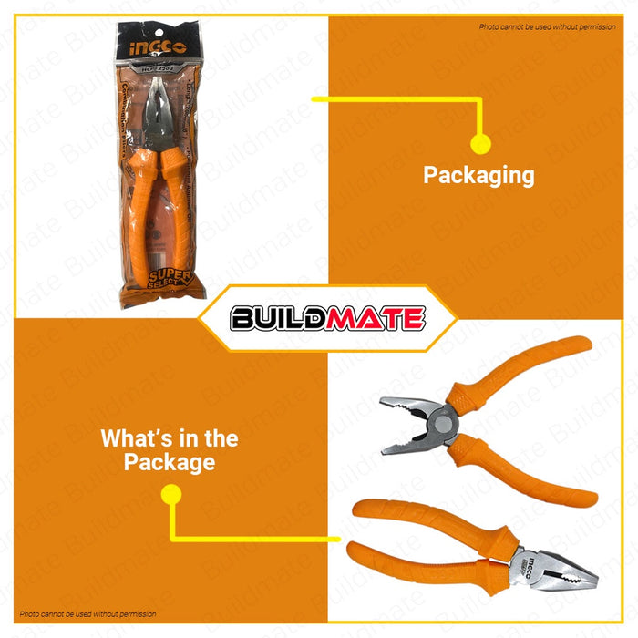 INGCO Combination Pliers 8" SUPER SELECT HCP12200 •BUILDMATE• HT2