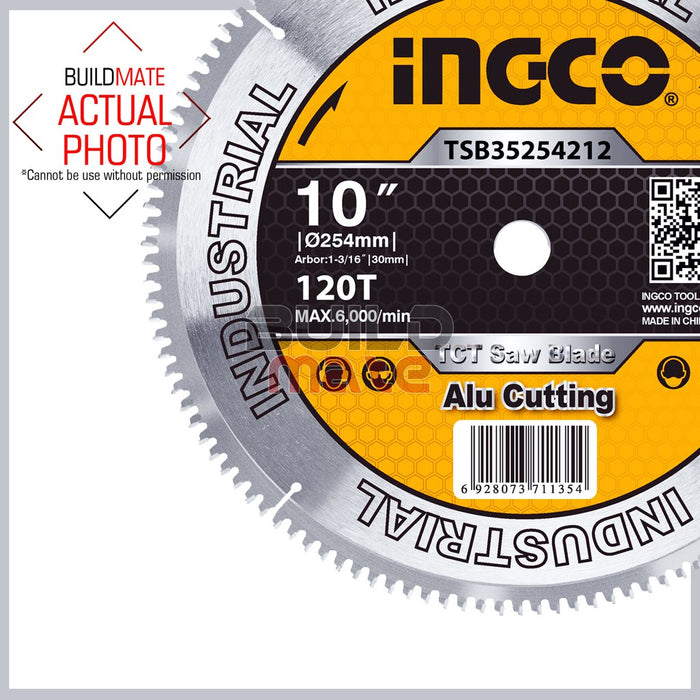 INGCO Industrial 120T TCT Saw Blade For Aluminum Carbide Tip Cutting 10" Inch / 254mm TSB3254212 •BUILDMATE• IHT