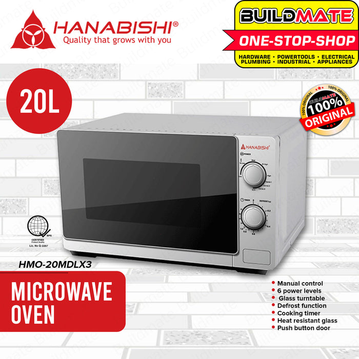 HANABISHI Manual Microwave Oven 20L with Defrost Function HMO-20MDLX3 •BUILDMATE•
