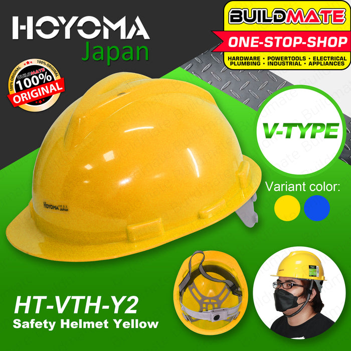 HOYOMA JAPAN V-Type Construction Head Protective Safety Helmet BLUE | YELLOW SOLD PER PIECE •BUILDMATE•