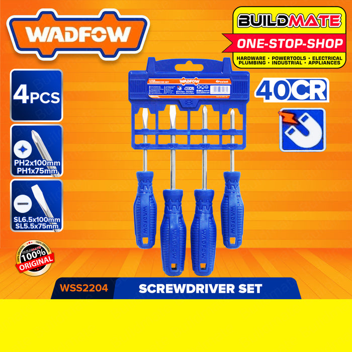 BUILDMATE Wadfow Screwdriver Set 2PCS | 4PCS | 6PCS [SOLD PER SET] Flat & Philip Screwdriver Round Shank & Flathead Screwdriver Slotted Screwdriver Crosshead Screwdriver Repair Tool Kit Hand Tool Set • WHT