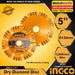 INGCO Dry Diamond Disc 5" DMD011301 SUITABLE FOR WLC30001 •BUILDMATE• IHT