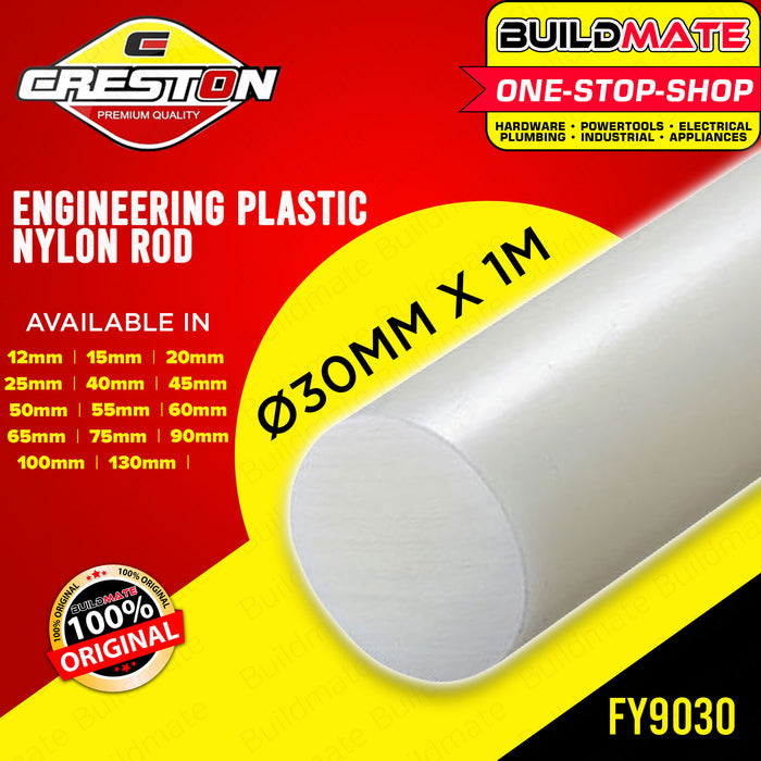 Spring Rod 30mm CRESTON Engineering Plastic Nylon Rod 30mm 1 Meter FY9030 •BUILDMATE ...