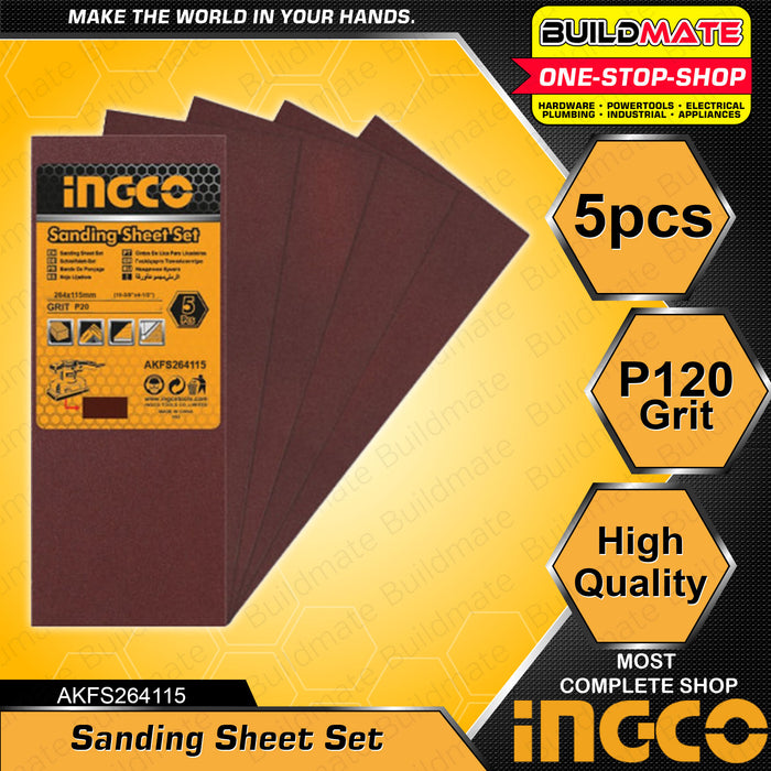 INGCO Sandpaper Sanding Sheet Set 5 PCS FOR FS35028 AKFS264115 •BUILDMATE• HT2