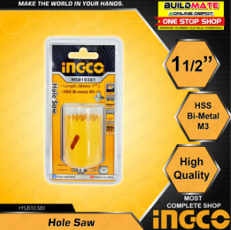 INGCO Hole Saw 38mm HSB10381 •BUILDMATE• IHT