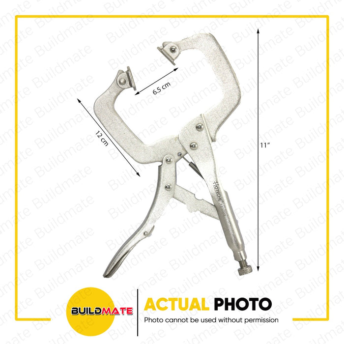HOTEHCE C Clamp Locking Pliers with Anvil 11" 275mm 110702 •BUILDMATE•