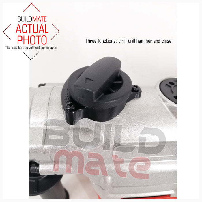 BUILDMATE MPT Rotary Hammer Chipping Gun Drill 1050W SDS PLUS with One Chuck Concrete Breaker Engraver MRH2603 / MRH2606