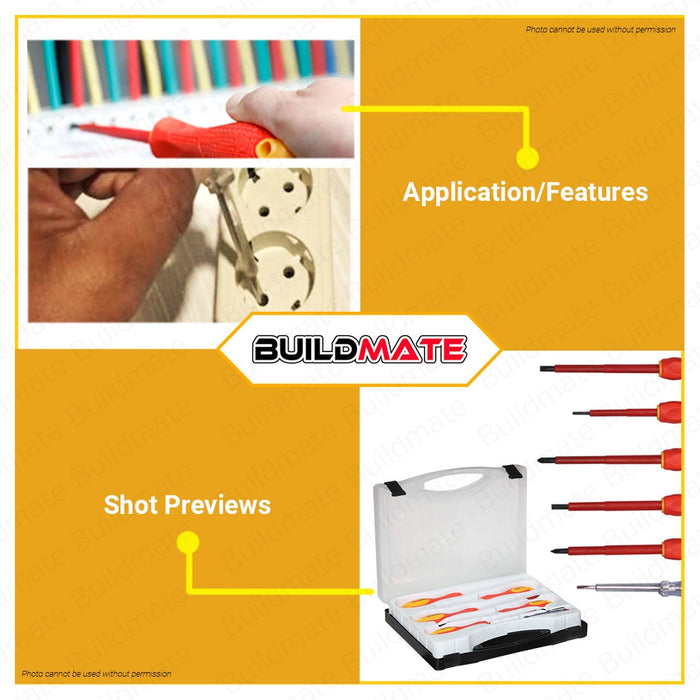 Hoteche Insulated Screwdriver Set  6 PCS/SET HTC-244106 •BUILDMATE•