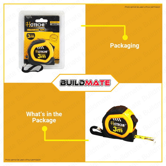 Hoteche Measuring Tapes Measure 3mx16mm HTC-280103 •BUILDMATE•